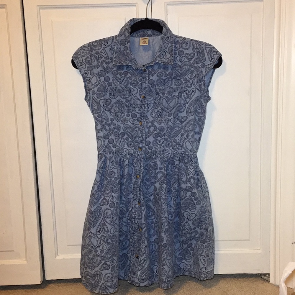 Heart pattern “jean” dress